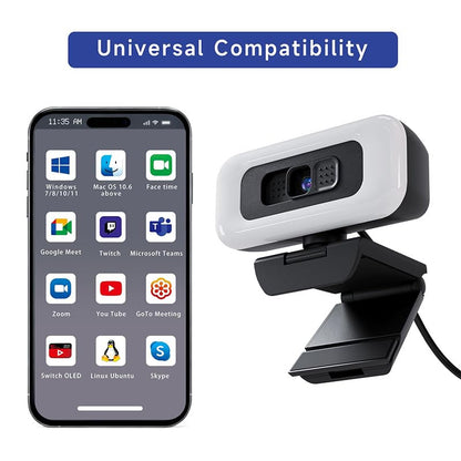 4K Webcam with Microphone and Privacy Cover, Computer Camera with Autofocus for Streaming and Conferencing, 1 PC