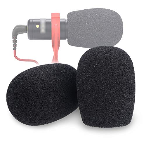 YOUSHARES VideoMicro Windscreen Foam Filter - Wind Shield Deadcat Fits Rode VideoMic Me Me-L Compact Microphone (2 Pack) - color: Foam
