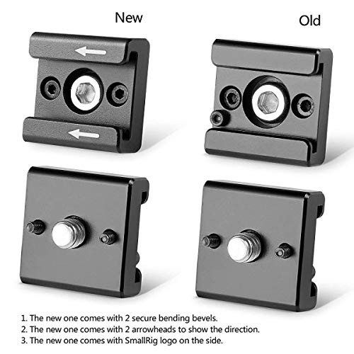 SMALLRIG Cold Shoe Mount Adapter with 1/4’’ Thread Hole for Camera and Camcorder Rigs – 1241