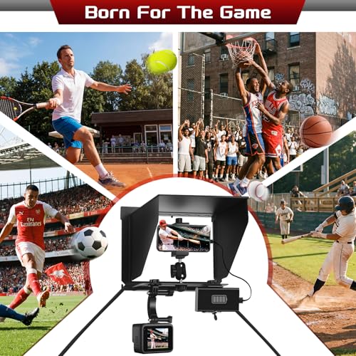 Cell Phone Fence Mount with Shade, Game Changer Mounting kit for iPhones, Mevo Start, GoPro, Insta 360 and Other Action Cameras, for Recording Baseball,Softball and Tennis Games(Matte Black)