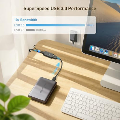 Cable Matters Active USB Extension Cable 16.4 ft / 5m (USB 3.0 Extension Cable Male to Female) with Signal Booster for Hard Drive, Webcam and More - size: 16.4 Feet