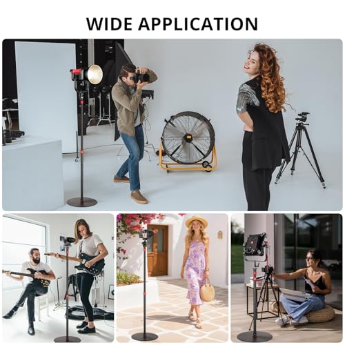 GVM YB2L200 79.9in Heavy Duty Light Stand Kit (2-Pack), Round Base Monopod, 10kg Load Capacity, Flat Base for Stability, for Video Recording, Live Streaming, Interviews & Photography Studio