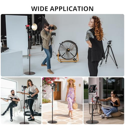 GVM YB2L200 79.9in Heavy Duty Light Stand Kit (2-Pack), Round Base Monopod, 10kg Load Capacity, Flat Base for Stability, for Video Recording, Live Streaming, Interviews & Photography Studio