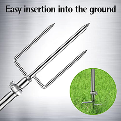 Trail Camera Stand Ground Mount, 360° Adjustable Universal Thread Connection 1/4''-20 (6 mm), Foldable Stainless Steel Bracket, for Hunting, Night Fishing Light, Solar Panels, etc.（2 Pack） - color: 2 Pack