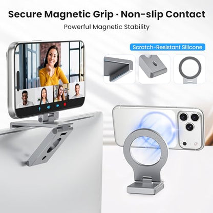 Itramax Continuity Camera Mount for iMac&Desktop Monitor,Magnetic iPhone Webcam Stand,Adjustable Phone Webcam Holder for MagSafe iPhone 17 Pro/16/15/14/13/12/11/XR/XS,Mac,Apple TV 4K,Studio Display - color: Standard-Gray