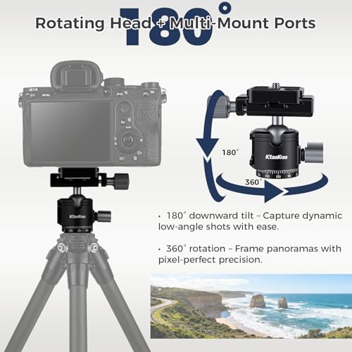 Tripod Ball Head,Mini Ball Head Mount with 170g Lightweight, 360° Rotation, 5kg Load & Cold Shoe Port for Tripods, Monopods, Sliding Cameras & Outdoor Photography - style: MI-2