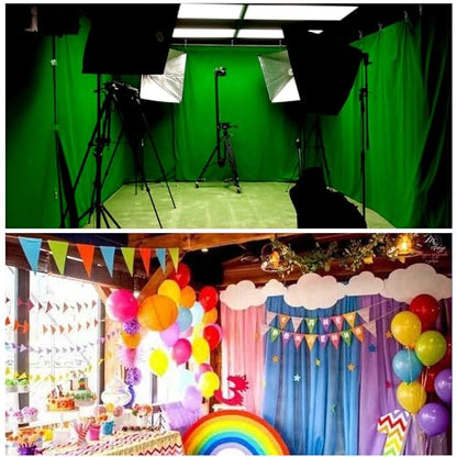 SLOW DOLPHIN Photo Video Studio 30ft (Wide) x 10ft (Tall), Degree Crossbar Rotatable, Angle Adjustable Triple Crossbar Extender Mount, Photography Background Support System, Sand Bags,Clamps,Carry Bag