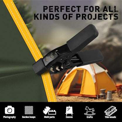 6-Piece Spring Clamps 4-inch Tarp Clamps Heavy Duty Woodworking Clips Spring Clips Metal Clamp Large Clamps Pool Cover Backdrop Stand Photograph Clamp