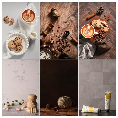 Photo Backdrop Boards, 10Pcs 20 Patterns Double-Sided Product Photography Backdrops, Flat Lay Background for Food, Jewelry, Cosmetics & Content Creation, Tabletop Shooting Kit, MDAOCRY