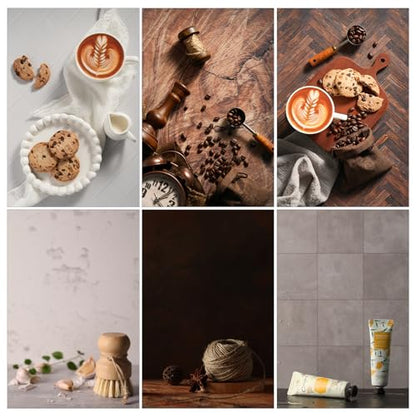 Photo Backdrop Boards, 10Pcs 20 Patterns Double-Sided Product Photography Backdrops, Flat Lay Background for Food, Jewelry, Cosmetics & Content Creation, Tabletop Shooting Kit, MDAOCRY