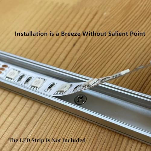 LED Strip Pre-Drilled U Channel Diffuser 6-Pack 3.28FT,Surface Mounted Tape Light Aluminum Track with Continuous Silicone Cover. Flush Installed Low Profile (Silver, 6X3.3FT) - color: Silver, size: 6X3.3FT