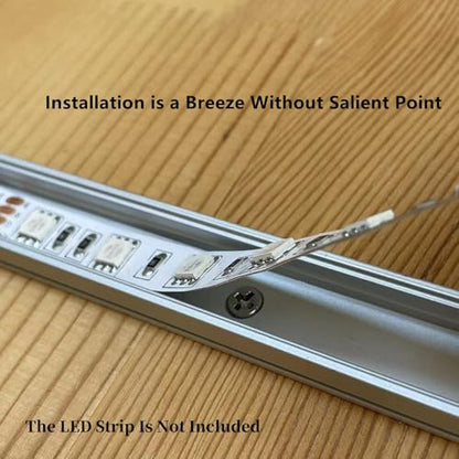 LED Strip Pre-Drilled U Channel Diffuser 6-Pack 3.28FT,Surface Mounted Tape Light Aluminum Track with Continuous Silicone Cover. Flush Installed Low Profile (Silver, 6X3.3FT) - color: Silver, size: 6X3.3FT
