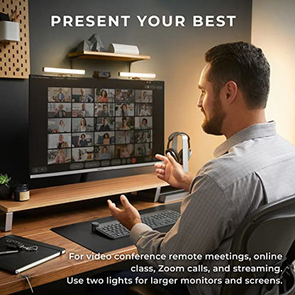 HumanCentric Video Conference Lighting - Webcam Light for Streaming, LED Monitor and Laptop Light for Video Conferencing, Zoom Lighting for Computer, Replace Ring Light for Zoom Meeting, Double Kit - size: Double Kit