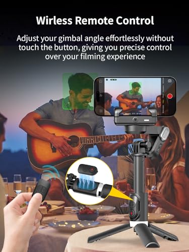 AOCHUAN Gimbal Stabilizer for Smartphone, 4 in 1 Phone Gimbal w/360° Rotation for iPhone/Andriod Sefie Stick Tripod w/Auto Face Tracking and Wireless Remote for TIK Tok YouTube Vlogging-M1 Pro Black - color: Black