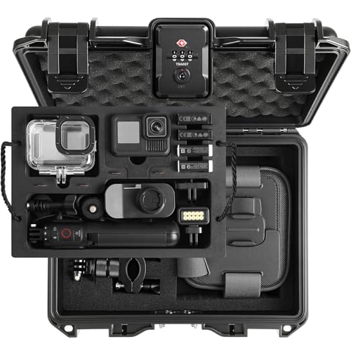 STARTRC VCR Case Organizer for GoPro Hero 13, Lockable TSA Dual Layer Waterproof Hard Carrying Case for GoPro Hero 12/11/10/9/8/Media Mod/Volta/Creator Edition/Action Camera and Other Accessories