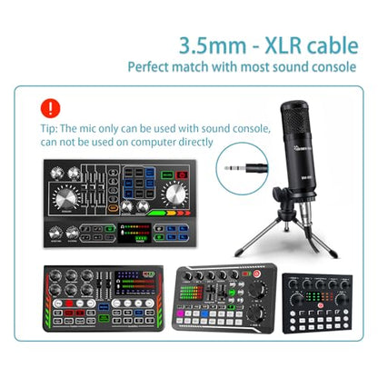Podcast Studio Microphone Condenser Mic Podcast Equipment Bundle with 3.5mm Audio XLR Cable