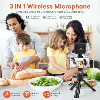 Vlogging Kit for iPhone, Android with Tripod, Soft Light, YouTube Starter kit Content Creator Equipment with Wireless Lavalier Microphone for Live Stream, Vlogging, YouTube, TikTok