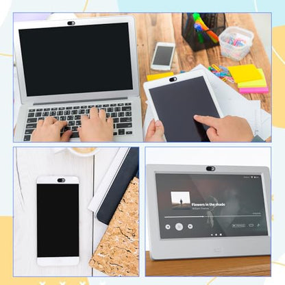 50 Pcs Webcam Cover, Black Practical Laptop Camera Cover Small Portable Phone Camera Covers for Compute Cell Phone PC Accessories to Protect Your Privacy and Security(Black, White) - color: Black, White
