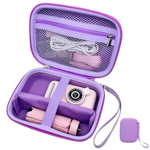 Makolle Kids Camera Case Compatible with Goopow/ESOXOFFORE Seckton/Dylanto/CIMELR Children Digital Video Camera Toys Holder for SD Card、Prints Paper、USB cable, card reader More- Purple (Box Only) - color: Purple