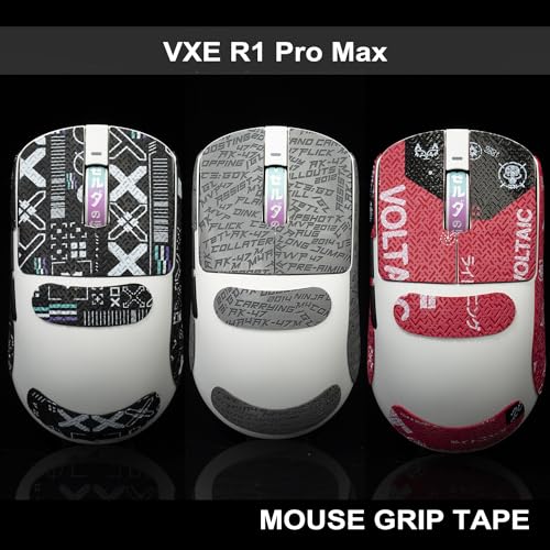 Gamer Mouse Grip Tape Sticker for VGN Dragonfly R1 Pro MAX VXE Non Slip Suck Sweat Pre Cut Easy Install Printsteam Black White - color: Printsteam Blackwhite