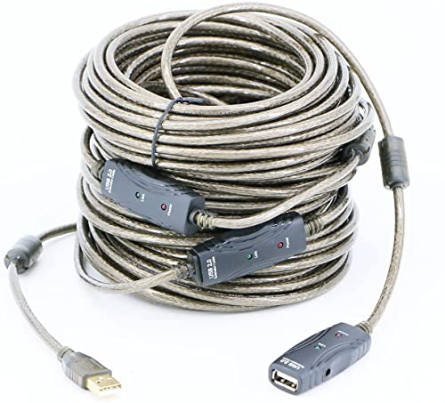 USB 2.0 A Male to A Female Extension Cable High Speed 480 Mbps (100 Feet with Led Light) - size: 100 Feet with Led Light