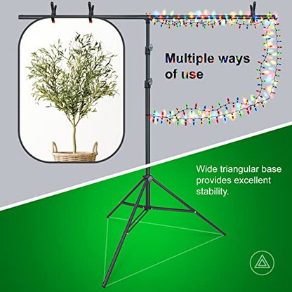 LINCO Lincostore Green Screen Backdrop Kit 5x6.7ft, Portable Green Screen Stand with T-Shape Stand Holder, Carrying Bag for Photography, Party, Decoration, Streaming, Video AM207