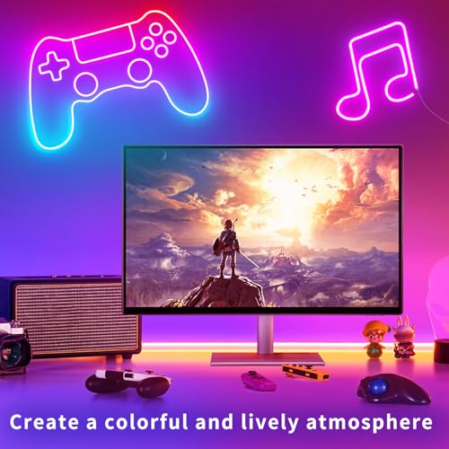 100FT RGB LED Neon Rope Lights,LED Neon Lights with Remote/APP Control,24V IP65 Waterproof Flexible Neon LED Strip Lights for Bedroom Room DIY Decoration（2 Rolls of 50ft with Snap &Screws） - size: 100FT