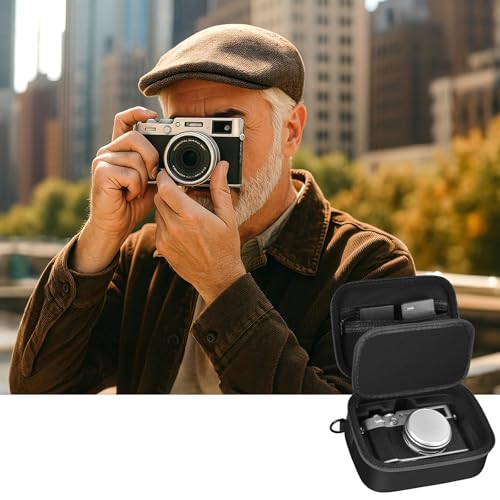 GWCASE Custom Camera Travel Case for Fujifilm X100VI Camera, Premium EVA Shell with Protective Dividers, Mesh Pockets for Fujifilm X100VI Accessories. Detachable Shoulder Strap & Handle (Case Only) - style: For Bare Device