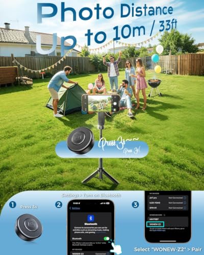 【Extends Up to Max 17"】 Magnetic Phone Tripod & Selfie Stick Tripod for iPhone Android, 4.5" Pocket Travel Stand with Wireless Remote, Detachable Clamp, 360° Rotatable for MagSafe, 4-in-1 Mini Tripod
