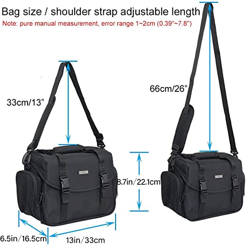 CADeN Camera Bag Case Shoulder Messenger Bag with Tripod Holder Compatible for Nikon, Canon, Sony, DSLR SLR Mirrorless Cameras Waterproof (Black, Small) - size: Small