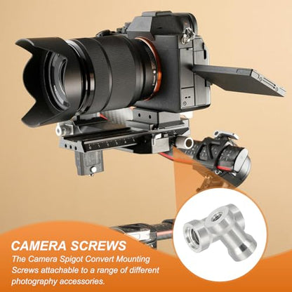 PATIKIL Camera Spigot Screws Converter 1/4" to 3/8" Female to Female, 6 Pack Tripod Screw Adapter Spigot Stud for Light Stand Hot Shoe Cold Shoe Adapter Ball Head Flash, Silver