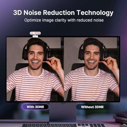 NexiGo N660P Pro 4K Webcam with Distortion-Free Lens, 1080p 60 fps Autofocus USB Streaming Camera, 3DNR, Noise-Canceling Mics & Privacy Cover, Web Cam for Gaming/Live Streaming/PC/Mac/Switch 2, Pink - style: 4K Webcam with Cover