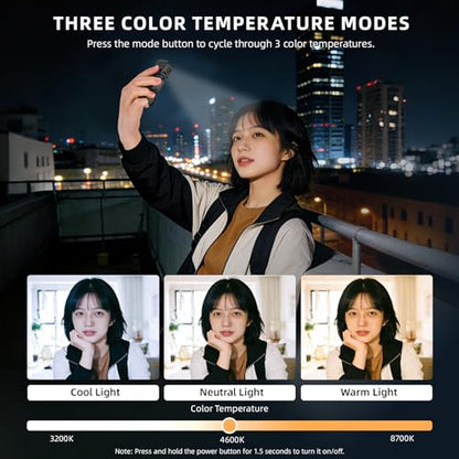 BRDRC Action 6 Magnetic Mini LED Fill Light, Photography Fill Video Lighting with Quick-Release Cold Shoe Adapter, 3 Color Modes, 4 Levels Brightness for DJI Osmo Nano Camera Accessories