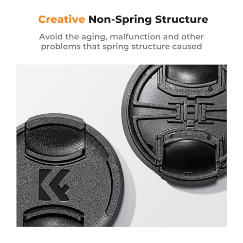 K&F CONCEPT 43mm Front Lens Cap Cover Kit, 5-in-1 Center Pinch Lens Cover + Anti-Loss Keeper + Microfiber Cleaning Cloth Compatible with Canon, Nikon, Sony, Fujifilm Camera Lenses with 43mm Thread - size: 43mm