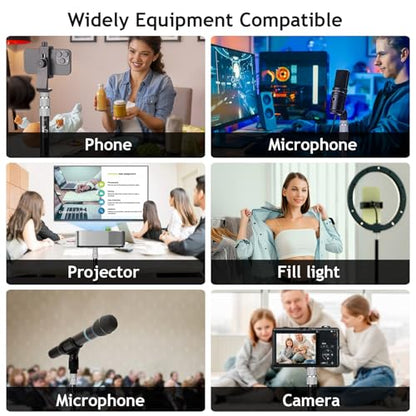 Taisioner Camera Desk Mount with 360° Ball Head, 15.7"-35.4" Adjustable Aluminum Alloy Stand - 6.6LBS Load C Clamp for DSLR, Ring Light, Live Streaming, Photo/Video Shooting