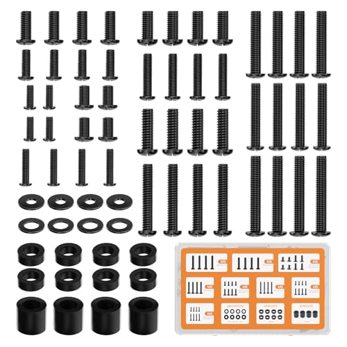 WALI Universal TV Mounting Hardware Kit Set Includes M4 M5 M6 M8 TV Screws and Spacer Fit Most TVs up to 80 inch (UVSP), Black - size: Mounting Hardware Kit