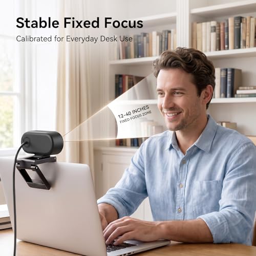 EMEET C100 2K Webcam for PC, Built-in Mic, Rotating Privacy Cover, Portable Metal Clip, Computer Camera for Home Office, Meetings, Learning, Streaming, External Webcam for Desktop, Laptop, PC USB-A - style: Crisp 2K w/ Portable Metal Clip