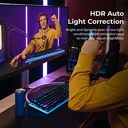 OBSBOT Tiny PTZ 4K Webcam, AI Powered Framing & Autofocus, 4K Video Conference Camera with Dual Omni-Directional Microphones, Auto tracking with 2 axis gimbal,HDR,60 FPS,Low-Light Correction,Streaming - size: TINY 4K
