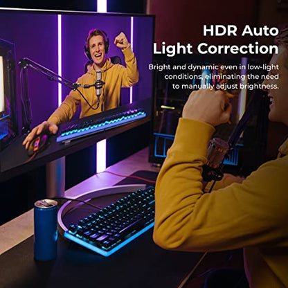OBSBOT Tiny PTZ 4K Webcam, AI Powered Framing & Autofocus, 4K Video Conference Camera with Dual Omni-Directional Microphones, Auto tracking with 2 axis gimbal,HDR,60 FPS,Low-Light Correction,Streaming - size: TINY 4K