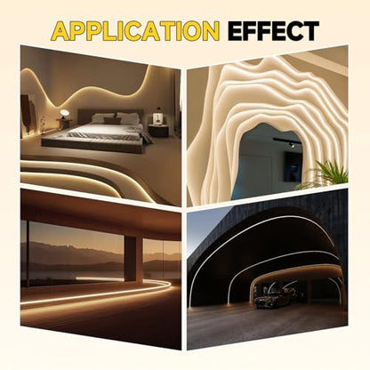 Black Bendable Aluminum LED Channel 10-Pack, 3.3ft/1M Surface Mount LED Strip Light Diffuser Track with Cover, Curve-Adaptable Profile for 12.5mm Wide Strips, Curved Wall, Ceiling, Gaming Room - color: Black Aluminum + Black Cover, size: 3.3FT/10P/#123