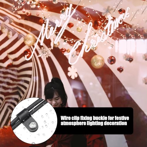 JJUNW 50 Pcs 1/4 Inch Outdoor Cable Clips, Plastic Rope Light Clips Black Wire Fence Clips, Extension Cord Wall Clips with Screws for Wire Management(1/4 Inch) - size: 1/4 Inch
