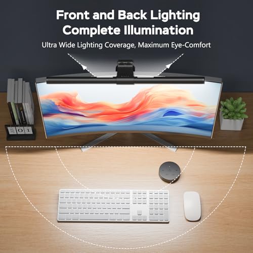 OOWOLF Monitor Light Bar with Remote, Ra95 Computer Monitor Lamp for Eye Caring, USB Reading Lamp Task Lamp, Dimmable Light Bar with Backlight, No Glare Space Saving Home Office 16.14" 1-Pack - size: 16.14-INCH