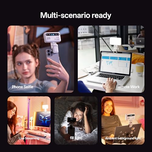 Viltrox Z05 RGB Video Light Portable LED Selfie Light with Clip for Phone Camera Laptop Tripod, 2000mAh USB-C CRI＞97 2800-6800K App Control Dimmable for Photography TikTok YouTube Vlog Live Streaming
