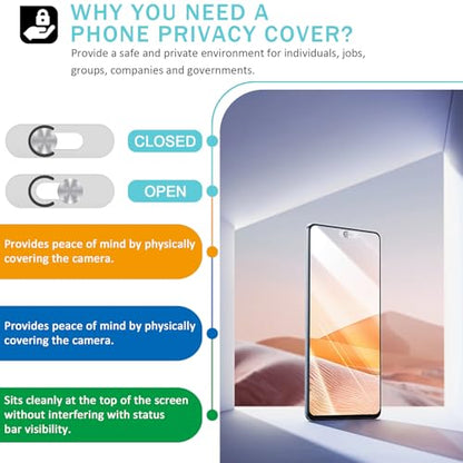 Front Camera Cover Compatible for Android Phones/Pixel/Galaxy/iPad - Webcam Blocker for Single Front Camera, Privacy Slider Protects Your Phone Security-Silver - color: Silver