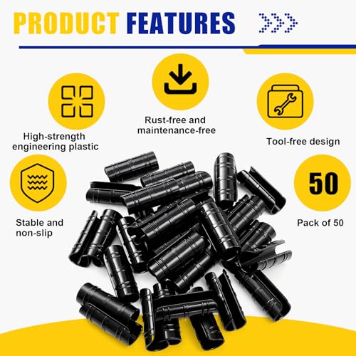 100 Pcs 1-1/4 Inch Greenhouse Clips, 32mm Black Plastic Clamp Garden Buildings Frame Snap PVC Pipe Tube Clips for Greenhouse Films Sunshade Nets Row Covers Shelters Fixing, Farming, Gardening - color: Black, size: 1-1/4 Inch