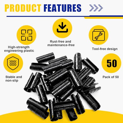 100 Pcs 1-1/4 Inch Greenhouse Clips, 32mm Black Plastic Clamp Garden Buildings Frame Snap PVC Pipe Tube Clips for Greenhouse Films Sunshade Nets Row Covers Shelters Fixing, Farming, Gardening - color: Black, size: 1-1/4 Inch