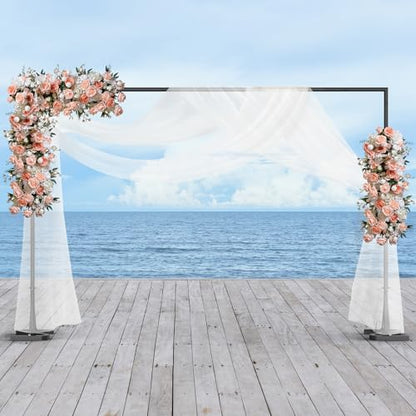 NANANARDOSO Balloon Arch Stand Kit, 10x7 FT Backdrop Stand with Metal Square Frame, Adjustable Photo Background Stand for Party Wedding Decor, Studio Photography, Black