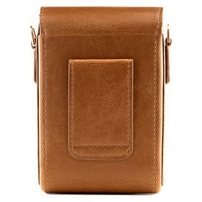 MegaGear MG768 Leather Camera Case with Strap compatible with Canon PowerShot G7 X Mark III, G7 X Mark II, G7 X - Light Brown - color: Light Brown