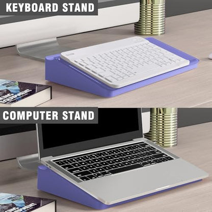 SELEAD Desktop Glass Whiteboard with Storage, Small Dry Erase White Board Computer Pad Keyboard Stand for Home, School, Office Desk Accessories - Purple - color: Purple