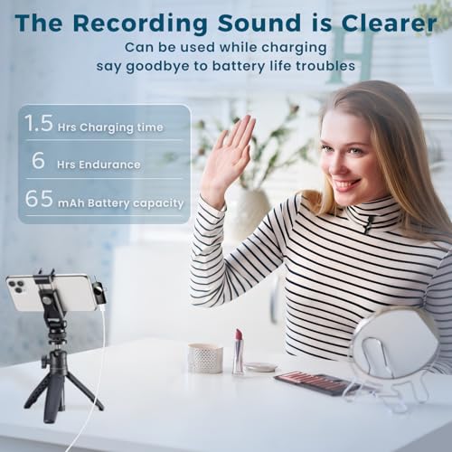 Mini Microphone for iPhone Android, 3 Wireless Lavalier Microphones | USB-C Lightning 3.5mm receiver, plug and play noise reduction mic for camera, TikTok, YouTube, vlog and interviews